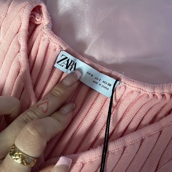 BNWT PINK ZARA SWEATER STYLE TANK TOP - Picture 3 of 4